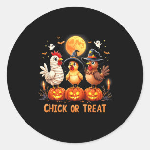 Halloween Chicken Chick Or Treat Funny Halloween Classic Round Sticker