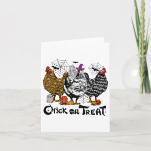 Halloween Chicken Chick Or Treat Spooky Season Pum Card