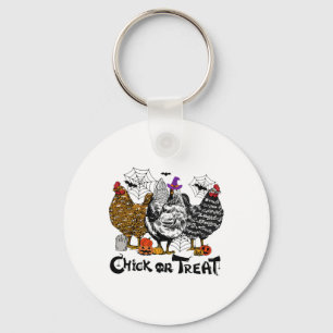 Halloween Chicken Chick Or Treat Spooky Season Pum Keychain