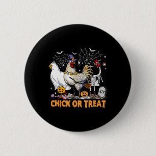 Halloween Chicken Pumpkin Chick Or Treat Spooky Se 2 Inch Round Button