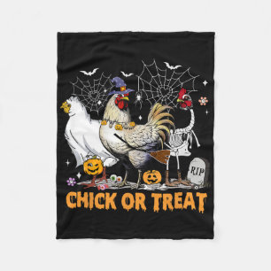 Halloween Chicken Pumpkin Chick Or Treat Spooky Se Fleece Blanket
