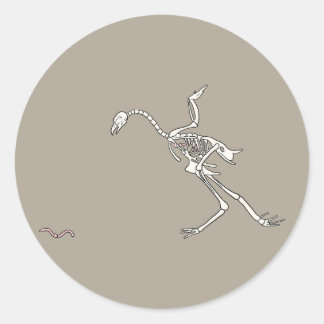 Halloween Chicken Skeletal Classic Round Sticker