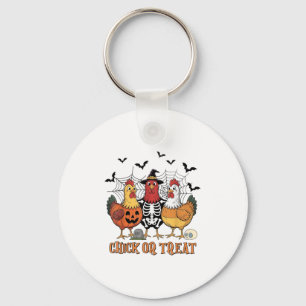 Halloween Chicken Skeleton Chick Or Treat Spooky S Keychain