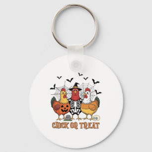 Halloween Chicken Skeleton Chick Or Treat Spooky S Keychain