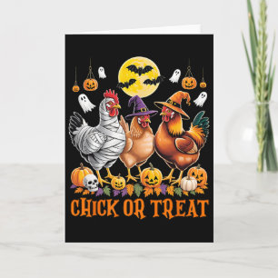 Halloween Chicken Witch Chick Or Treat Spooky Seas Card