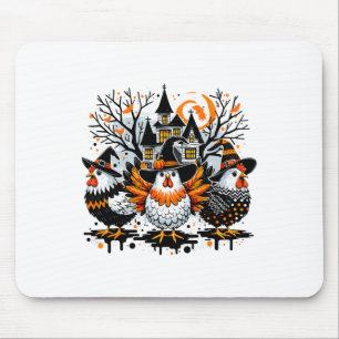 Halloween Chickens Farmer Chicken Girl Mouse Pad