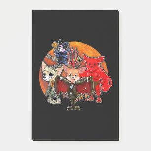 Halloween Chihuahua Costume Mummy Evil Witch Pumpk Post-it Notes