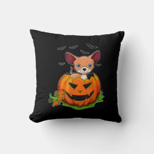 Halloween Chihuahua Dog Lovers Pumpkin Grunge Jack Throw Pillow