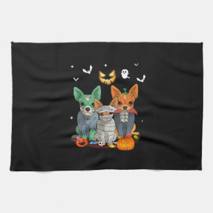 Halloween Chihuahua Dog Witch Cute Gift Dachshund Kitchen Towel