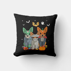 Halloween Chihuahua Dog Witch Cute Gift Dachshund Throw Pillow