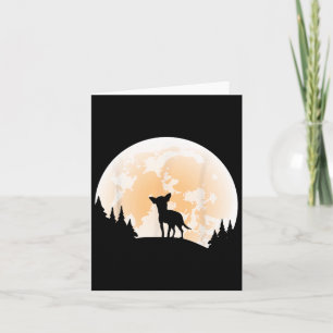 Halloween Chihuahua Moon Dogs Lover Funny Hallowee Card