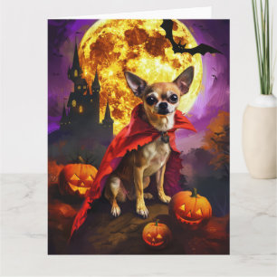 Halloween Chihuahua Vampire Pumpkins Scary Card