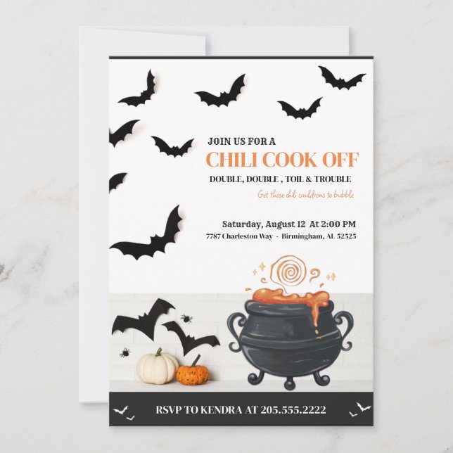 Halloween Chili Cook Off Invitation (Devant)
