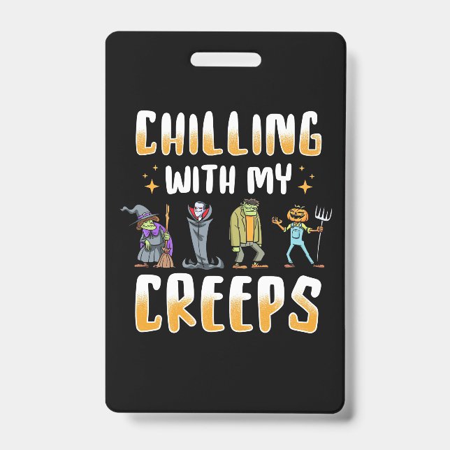 Halloween Chilling With Creeps Badge (Front)