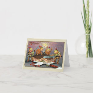 Halloween Chocolate Frosted Cake Vintage Card