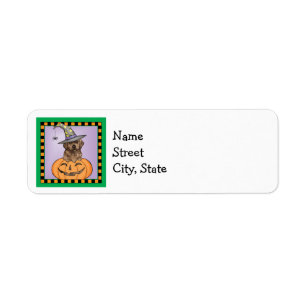 Halloween Chocolate Lab label