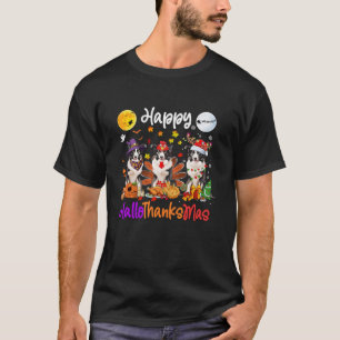 Halloween Christmas Border collie Dog Hallothanksm T-Shirt
