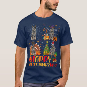 Halloween Christmas Funny Blue Heeler Dog Hallotha T-Shirt