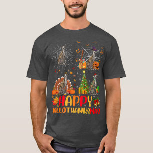 Halloween Christmas Funny Greyhound Dog Hallothank T-Shirt
