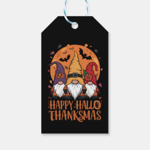 Halloween Christmas Happy HalloThanksMas Gnomes Gift Tags