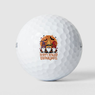Halloween Christmas Happy HalloThanksMas Gnomes Golf Balls