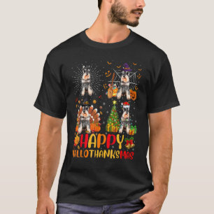 Halloween Christmas Miniature Schnauzer Dog Hallot T-Shirt
