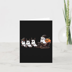 Halloween Christmas Santa's Reindeer Ghost Happy G Card