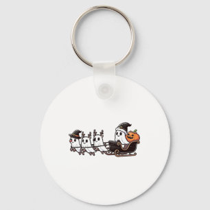 Halloween Christmas Santa's Reindeer Ghost Happy G Keychain