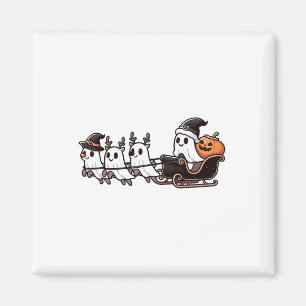 Halloween Christmas Santa's Reindeer Ghost Happy G Magnet