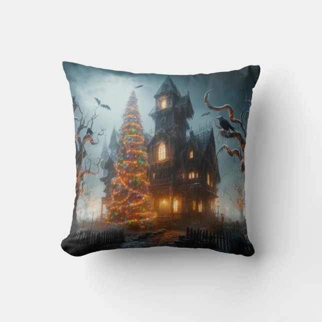 Halloween Christmas  Throw Pillow (Front)