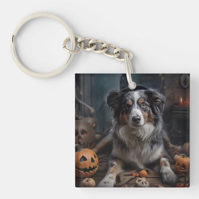 Halloween Citrouille berger australienne effraie (Devant)