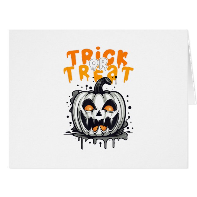 Halloween Citrouille éffrayant Design Tri ou trait (Devant horizontal)