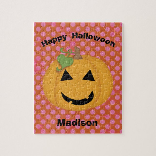 Halloween Citrouille Visage Personnalisé Puzzle po (Vertical)