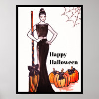 Halloween Classic Elegant Long Black Dress