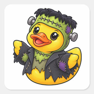 Halloween Classic Monster Rubber Duck Square Sticker