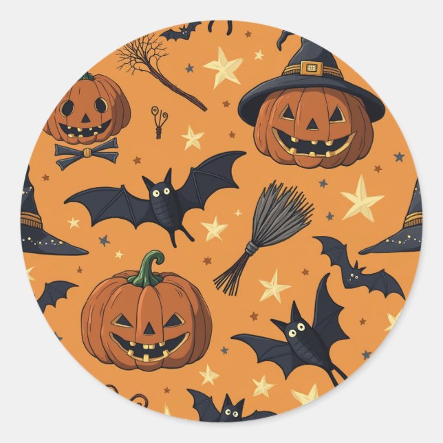 Halloween  classic round sticker (Front)