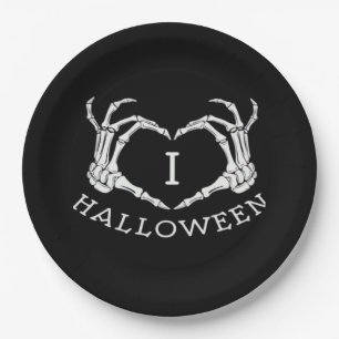 Halloween! Classic - Skeleton Hands Heart Paper Plate