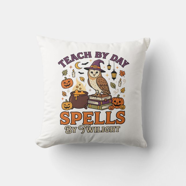 Halloween Classroom Moonlight Magic Throw Pillow (Front)