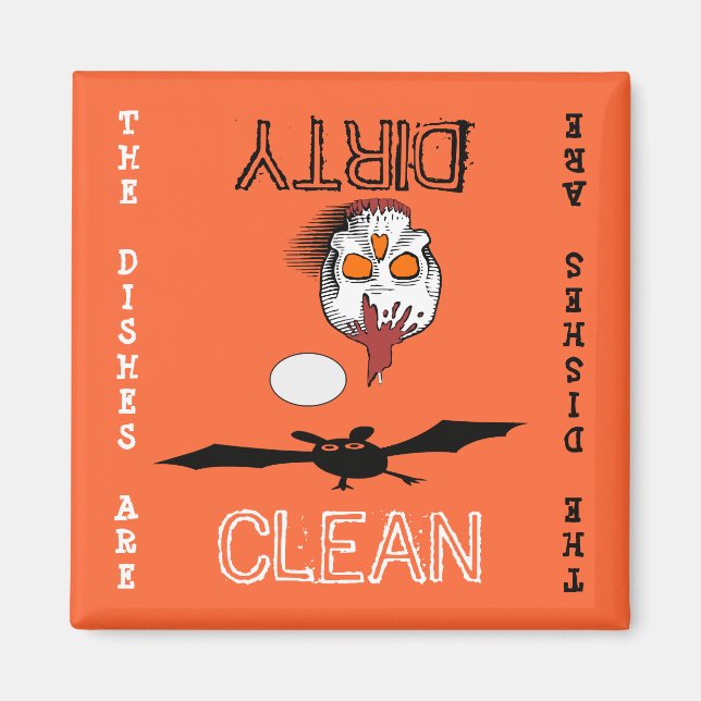 Halloween Clean Dirty Dishwasher Magnet (Front)