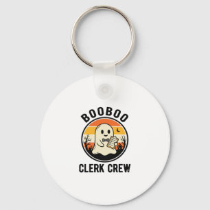 Halloween Clerk BooBoo Ghost Crew Vintage_1 Keychain