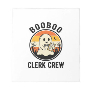 Halloween Clerk BooBoo Ghost Crew Vintage_1 Notepad