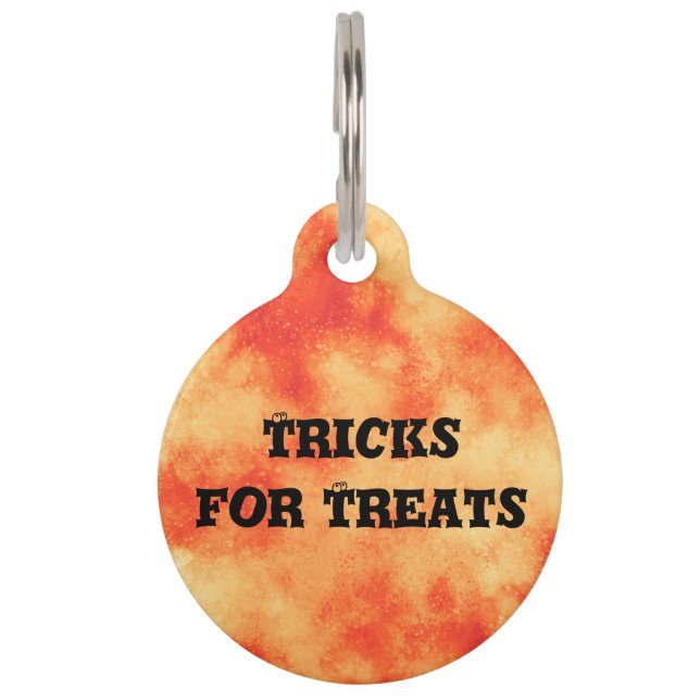 Halloween Cloud Effect Round Pet Tag (Front)