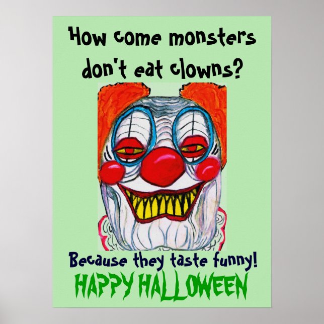 HALLOWEEN CLOWN FIEND poster de plaisanterie (Devant)