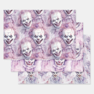 Halloween Clown  Wrapping Paper Sheet