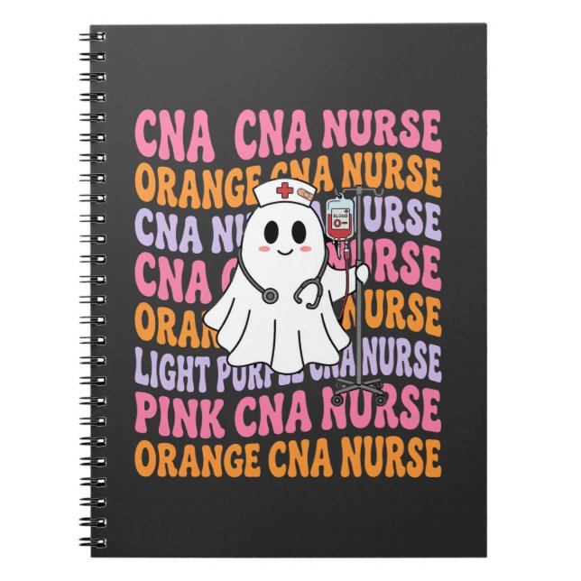 Halloween CNA Nurse Ghost Design Notebook (Front)