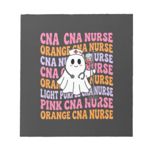 Halloween CNA Nurse Ghost Design Notepad
