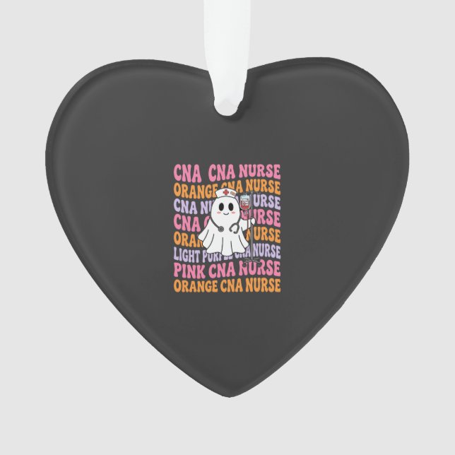 Halloween CNA Nurse Ghost Design Ornament (Front)