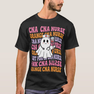 Halloween CNA Nurse Ghost Design T-Shirt