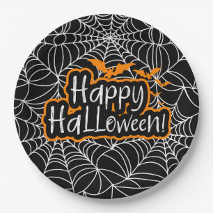 Halloween Cobwebs Paper Plate