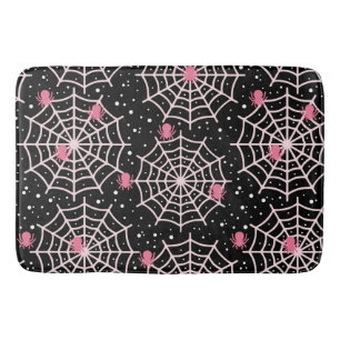 Halloween Cobwebs & Spiders Pattern Bath Mat